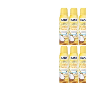 6x150ml Isana Deo- & Bodyspray Golden Sands | Duft nach Vanille-Orchidee & Kokos - Bild 1 von 2