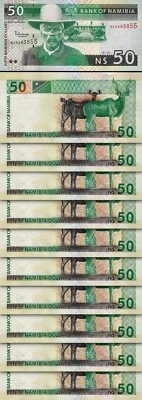 Namibia 50 Dollars 2003, UNC, 10 Pcs LOT, Consecutive, P-8 - Image 1 of 4