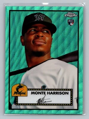 2021 Topps Chrome Platinum Anniversary AQUA WAVE - #52 Monte Harrison RC ~1~ - Image 1 of 2
