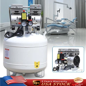 Compresor de aire médico dental 115 PSI 40 L compresor de aire silencioso sin aceite - Imagen 1 de 13