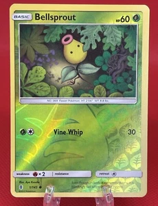 Juego de cartas coleccionables Pokémon Bellsprout 1/145 Sun & Moon Guardians Rising Reverse Holo 2017 casi nuevo - Imagen 1 de 2