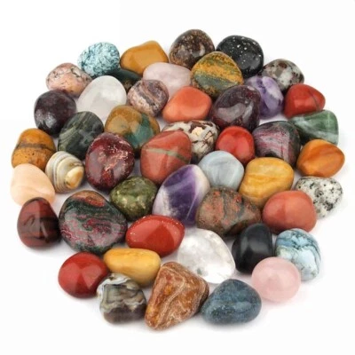 5 Größen Bunte Trommelsteine – Mix 100% Naturmischung aus Indien Ø 10 – 50 mm p - Bild 1 von 4