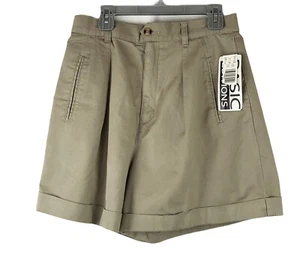 Girl's Basic Edition Cuffed Khaki/Tan Pleated Front Shorts/Uniform Size 16 NWT  - Picture 1 of 8