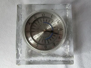 Glas Quader Tischuhr Weltzeituhr Design Schreibtisch Uhr West Germany 14x12x5x6 - Bild 1 von 7