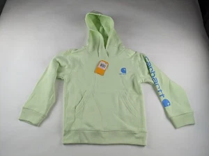 Carhartt Green and Blue Hooded Sweatshirt Youth 6 NWT - Picture 1 of 7