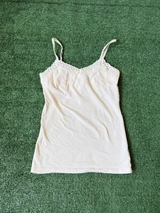 Y2K American Eagle Cream White Sleeveless Tank Top Camisole Cami Women's Small - Picture 1 of 6