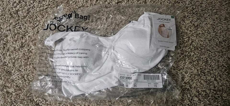 Jockey Women's Modern Micro Stretch Seamfree Bralette White Large - Image 1 of 3