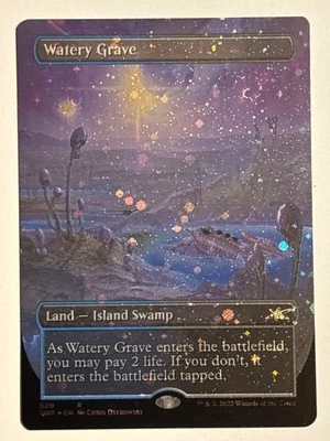 Watery Grave -  Borderless Galaxy FOIL - Unfinity - NM MTG - Image 1 of 2