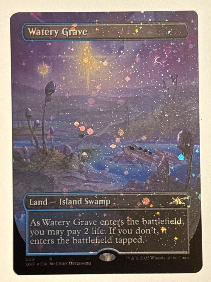 Watery Grave -  Borderless Galaxy FOIL - Unfinity - NM MTG - Image 1 of 2