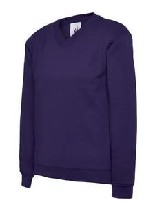Uneek - Sweatshirt Kanak-kanak Leher V (50% Polister 50% Kapas) - Ungu - Saiz 2 - Picture 1 of 1