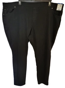 Pantalones de mezclilla para mujer Terra and Sky negros tiro medio cómodos tejidos cintura talla 4X nuevos con etiquetas - Imagen 1 de 5