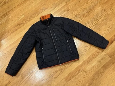 Lands' End Men Black Puffer Jacket PrimaLoft Insulated Water Resistant Small - Image 1 of 4