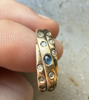 Goldring 585 m. Diamanten & Saphir 4,3 Gr Schnäppchen zum Goldpreis - Bild 1 von 4