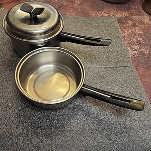 Thermo-Core 2x Padelle per Salse 1 Coperchio per Papillon Acciaio Inox 18-8 Wooster Ohio - Foto 1 di 18