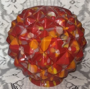 Art Deco Tschechoslowakei Tagesabschluss Glas Lampenschirm Kugel Starburst - Bild 1 von 11