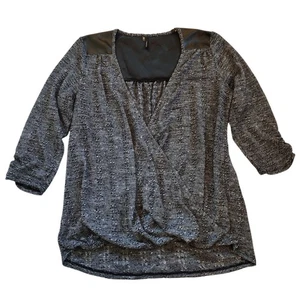 Maurices Damen Pullover Pulli Größe L schwarz 3/4 Arm Crossover vorne V-Ausschnitt - Bild 1 von 10