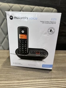 Teléfono fijo inalámbrico Motorola E211 para casa, teléfono residencial, contestador automático, - Imagen 1 de 5