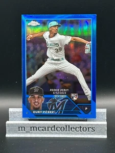 Eury Perez RC 2023 Topps Chrome Update Series #USC175 Blue Refractor /150 Miami - Picture 1 of 2