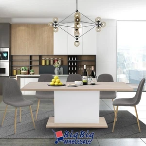 Modern Wooden Top Kitchen Home Furniture 4-8P Seat Extendable Dining Room Table - Picture 1 of 13
