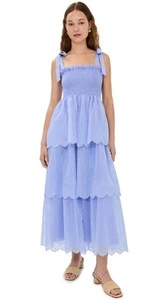 Hill House Home The Elise Nap Dress - Hyacinth Tiered Organza Size L. NWT $447 - Picture 1 of 10
