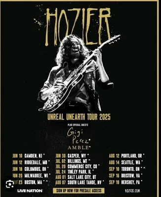 Hozier Concert Tickets Hershey Park Pennsylvania September 19th, 2025 - Image 1 of 2