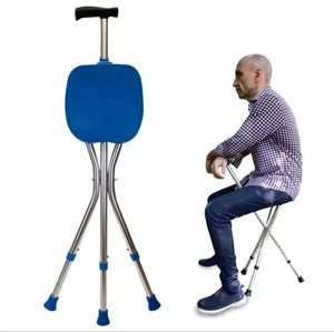 Bastón plegable ajustable portátil para caminar con asiento permite durabilidad mientras se... - Imagen 1 de 4