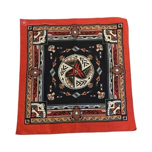 Vtg Wamcraft Southwest Native Bandana Red Birds Geometric Made in USA RN 14193 - Picture 1 of 1