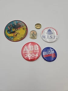 Vintage Lot Of 6 Political Pins - Picture 1 of 6