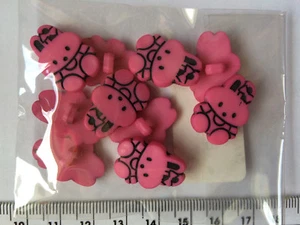 10 pink bunny buttons - Picture 1 of 3