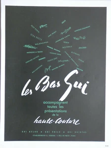 PUBLICITÉ DE PRESSE 1949 LES BAS GUI ACCOMPAGNE LES PRÉSENTATIONS HAUTE-COUTURE - Picture 1 of 1