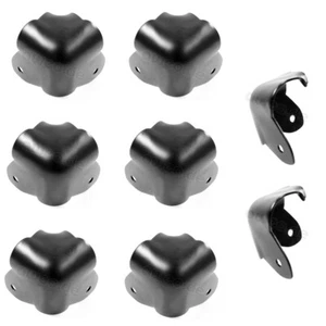 8 Adam Hall 4026 BLK Boxen Ecken schwarz zweischenklig Ersatz Boxen-Ecken Black - Bild 1 von 6