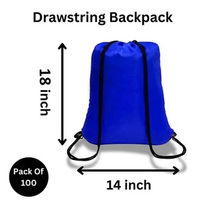 Drawstring Backpack 100 Pack Bulk 20 Colors Draw String Gym Bags Sport Backpack - Picture 1 of 16