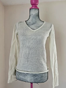 Brandy Melville Womens Sweater Mohair Blend V-Neck OS Cream Ivory - Imagen 1 de 6