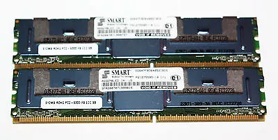 OEM 1gb (2 x 512mb) PC2-5300 Smart Memory--Supermicro Alliance Server I-4000x - Image 1 of 2