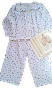 Vintage American Girl Flower Flannel Pajama Set For Girls Size XS With 4 Books - Picture 1 of 6
