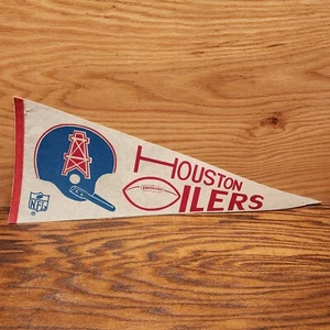 Vintage NFL Houston Oilers 1 Bar Pennant Full Size Felt Flag Football 60s 70s - Picture 1 of 12