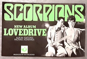 Scorpions 'Lovedrive' Original 1979 UK Harvest Records Promo Sticker unbenutzt - Bild 1 von 2