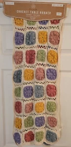 "Mesa de ganchillo Envogue hecha a mano 16 x 80"" algodón multicolor bloque" - Imagen 1 de 12