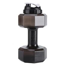 Dumbbell Shaped Exercise Sports Water Bottle Fitness Gym Training Cup Black