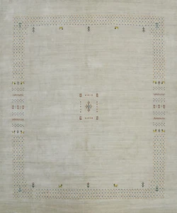 One-of-a-kind Tribal Gabbeh Square Rug Hand-knotted Wool 9x9 ft - Picture 1 of 12