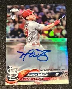 2018 Topps Chrome Refractor Harrison Bader RC Auto #RA-HB. 71/499🔥🔥🔥 Yankees - Picture 1 of 2