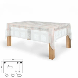 Mantel Hule Rectangular Bordados Transparente Impermeable Antimanchas PVC 140x25 - Imagen 1 de 2