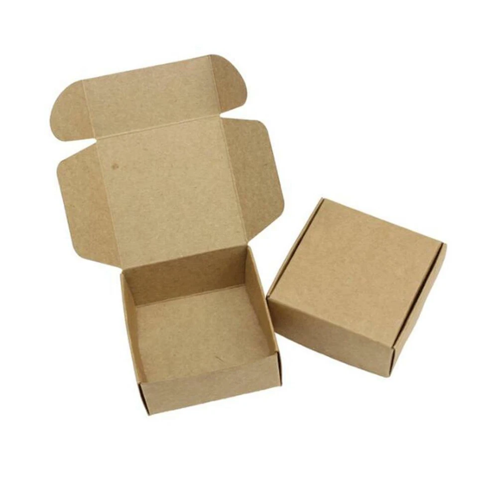 10x Folding Kraft Paper Box Handmade Candle Party Candy Gift Packaging Box - Image 1 of 4