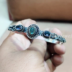 Labradorit & facettierter Amethyst Edelstein 925 Sterling Silber Anlass Gesch... - Bild 1 von 8