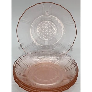 Set of 5 Pink Depression Glass MacBeth Evans American Sweetheart 6” Saucer - Picture 1 of 4