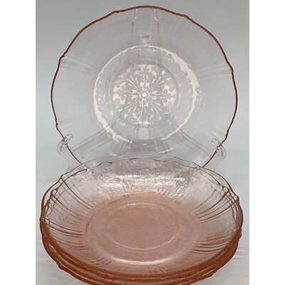 Set of 5 Pink Depression Glass MacBeth Evans American Sweetheart 6” Saucer - Image 1 of 4