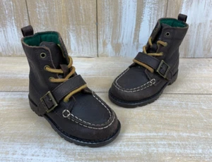 Polo Ralph Lauren Jungen Braun Ranger Leder Stiefel Neu Größe 7 - Bild 1 von 9