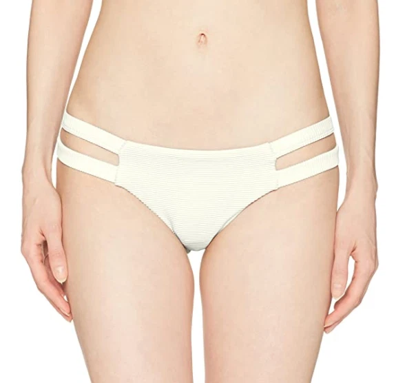 Billabong Women Tanlines Isla Skimpy White Swim Bikini Bottoms Size L 00052