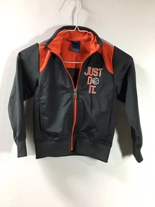 Nike just do it basketball windbreaker Black Orange jacket youth size 5 - Picture 1 of 6