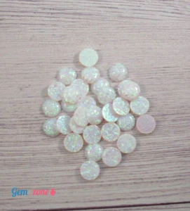Cabochon opale bianco tondo 6 mm pietre preziose sfuse cabine forniture gioielli 10 pezzi - Foto 1 di 6